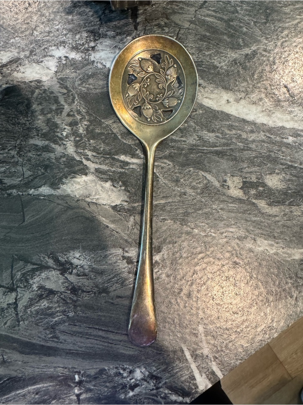Vintage Silver Tomato Serving Spoon